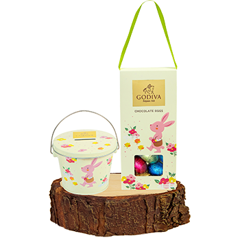 Spring Chocolate Carré Basket Tin 15pcs. & Chocolate Easter Eggs Gift Box 10pcs.